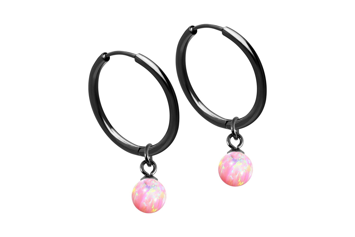 Chirurgenstahl Ohrclicker Creolen SYNTHETISCHER OPAL von Piercingline